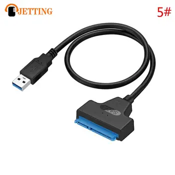 7+ 15 22-Pin SATA-Kabel 3 2.5 HDD/SSD USB-Adapter 5Gbps Høy Hastighet Overføre Ekstern Harddisk Converter Passer for Windows 7/10