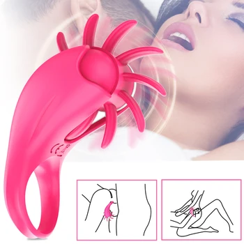 Tungen Slikke Vagina, Klitoris Stimulere Rotasjon Oral Vibrator Ring G-punktsmassasje Sex Butikk for Par sexleketøy for Menn Voksne