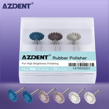 AZDENT 6pcs/set Dental Kompositt Harpiks Polering Plate Kit Spiral Flex Børste Burs Diamond System RA-plate 14mm hjulet