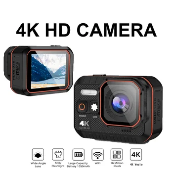 Action HD-Kamera med Fjernkontroll Skjermen Vanntett Sport 4K Kamera Drive Diktafonen Sports-Kamera-Hjelm Snorkling Action Cam