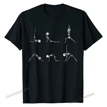 Yoga Skjeletter Asana Namaste Morsomme Meditasjon Halloween Yogi T-Skjorte Familie Bomull Menn Topper Skjorte Fitness Rådende T-Skjorte