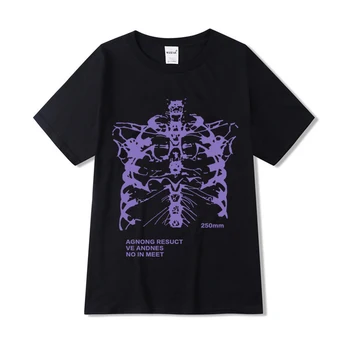 2022 Menn Skjelett T-skjorte Toppen koreansk Oversized T-Skjorter Topper Harajuku Retro Estetiske Grafisk Punk, Hip-hop Goth Klær