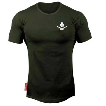 Menn Bomull T-skjorte 2023 Nye Gym Fitness Trening t-skjorte Mannlige Sommer Casual Mote Tees Topper Bodybuilding Trening Klær