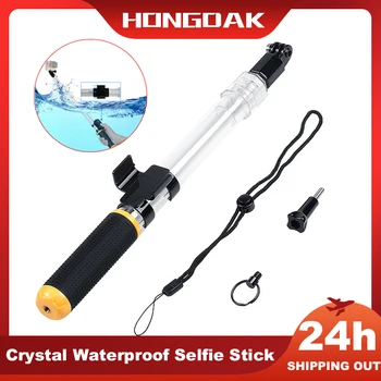 HONGDAK Monopod Vanntett Crystal Selfie Stick Teleskopisk Gjennomsiktig Dykking Stang for Telefonen Gopro Go Pro HERO 10 9 8 7 6 5 SJCAM