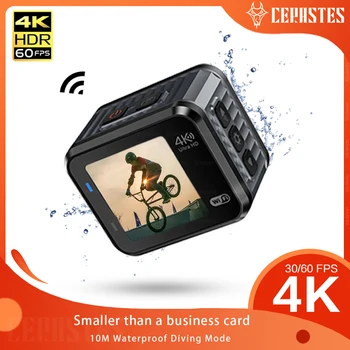 CERASTES Mini 4K60fps GÅ HD actionkamera Pro 16MP Wi-fi 145° 10M Kroppen Vanntett Hjelm Video-Opptak Kameraer Sport DV Cam