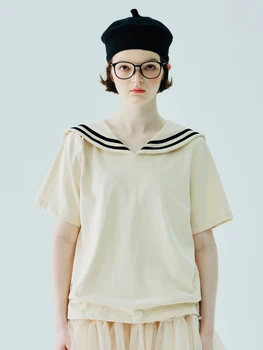 imakokoni2023 nye opprinnelige farge store jakkeslaget ren bomull løs kortermet T-skjorte for Kvinner sommer 234120