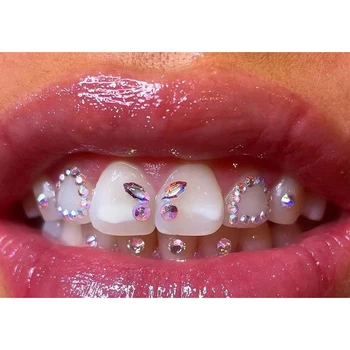 4stk/Boks Dental Tann Perler Crystal Diamant Anheng Ulike Former Farge Tenner Smykker Protese Akryl