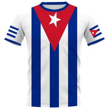 Cubanske flagg-T-skjorte Fashion 3D Trykt Korte Ermer Omtalt T-Skjorter Uformell Activewear Sommer Topper Menn Kvinner Klær XXS-6XL