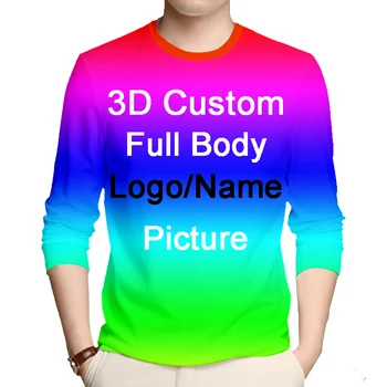 UJWI Design Splitter Logo/Bilde Anime Team Tilpasset Menn/Kvinner DIY 3D-Print T-Skjorte Uformell langermet T-skjorte Topper Tee Oversize