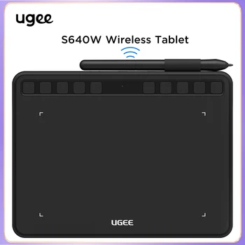 UGEE Trådløs tegnebrett S640W 6 tommers Digital Tabletter Batteri-gratis Stylus Støtte Android Windows og Mac-maskiner for Tegning, Prosjektering