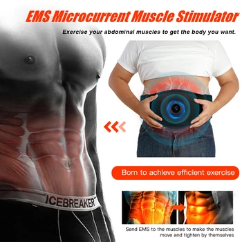 EMS Smart Abs Massasjeapparat Midje vekttap Trener Kroppen Slanking Anti-Cellulitt Fitness Belte Pulser muskelstimulator Sunn Omsorg