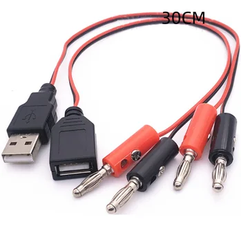 USB til 4 mm banana plug test-kabel USB-mann/kvinne til å banan hodet tilkobling kabel-En kvinnelig ladekabel