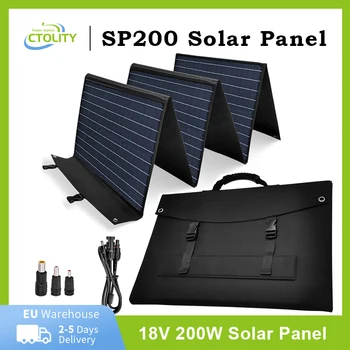 200W Solar Panel Komplett sett Sammenleggbar, Bærbar Generator Power Bank Solaire Powerbank Energi USB-Lader for Mobile Camping BOBIL