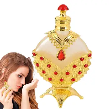 12mlHareem Al Deodorant Sultan Gull Arabes De Mujer Vintage Glass Essensielle Olje Flaske Ampulle Parfyme Dispenser Skjønnhet Og Helse
