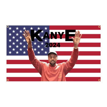 90x150cm Amerikansk Sanger, Rapper Kanye Flagg Vest Livet av Pablo Hender Banner Dekorasjon Billedvev FLAGCORE