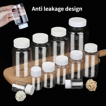 30ml/50 ml/100 ml Plast Reagens Pakking gjenbruksflaske PET Klart Tomme Seal Flasker Medisin Pille Ampulle Engros Emballasje