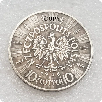 1934,1938 Polen 10 Złotych (Józef Piłsudski) Kopi Mynter