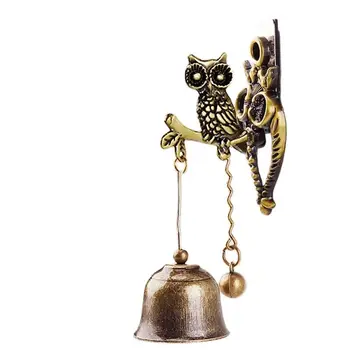 Nye Metallet Jern Bell Vind Chime Retro Dyr Ringeklokka Veggen Henger Dekorasjon Hest Elefant Owl Form