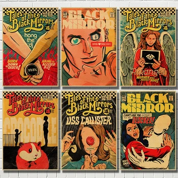 Vintage Classic Film Black Mirror - BBC Plakat Maleri Retro Plakat kraftpapir For Hjem Bar Vegg Klistremerker Decor