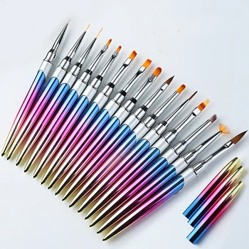 1PCS Spiker Børste Pen Manikyr Akryl UV Gel Extension neglelakk Maleri Tegning Børste Liner Pinceau Nail Art