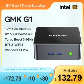 GMKtec G1 Mini Pc Windows-11 Pro Or Lake N95 Intel 12. DDR4 256 gb 8 gb 16 GB 512 GB BT5.2 WiFi 6 Stasjonær Datamaskin Mini-Pc-Arbeid