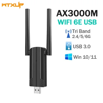 Wi-fi 6E Gaming USB-Adapter 2.4/5/6Ghz Trådløs Dongle USB 3.0-WiFi-Mottaker nettverkskort For Windows 10 11