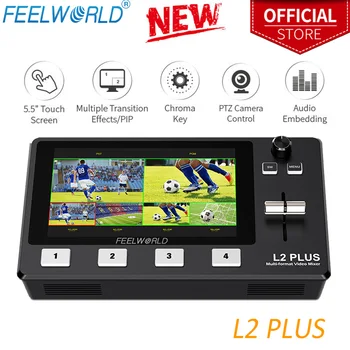 FEELWORLD L2 PLUSS 5,5-tommers LCD-Multi-kamera Video Mixer Switcher Med Touch-Screen PTZ Kontroll Chroma Key USB3.0 For Live Streaming