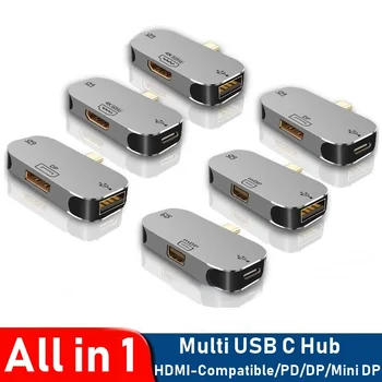 Universal USB 3.1 Type-C-Hub Til HDMI-Kompatible/Mini-DP/DP Adapter 3.55 mm Jack PD100W USB-Splitter For Telefonen Bærbare Macbook Air